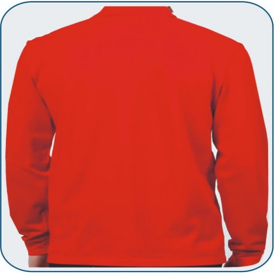 Bay Polo Yaka Uzun Kol Kırmızı Tshirt