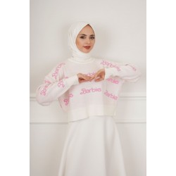 Barbie Yazılı Kazak