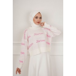 Barbie Yazılı Kazak