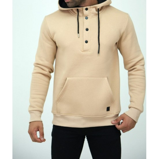 Kapüşonlu Sweatshirt Bej