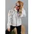 Unisex  Fermuarlı Beyaz Yağmurluk