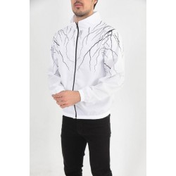 Unisex  Fermuarlı Beyaz Yağmurluk