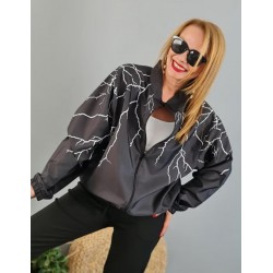 Unisex  Fermuarlı Siyah Yağmurluk