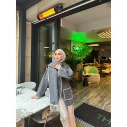 Atkılı Triko Era Ceket Antrasit